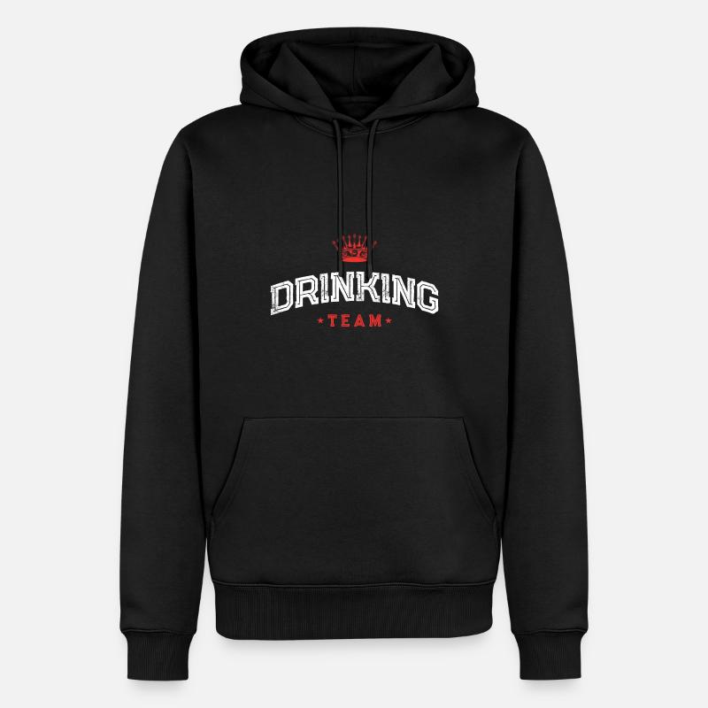 Drinking Team Spruch - Männer Premium Bio Hoodie - Schwarz