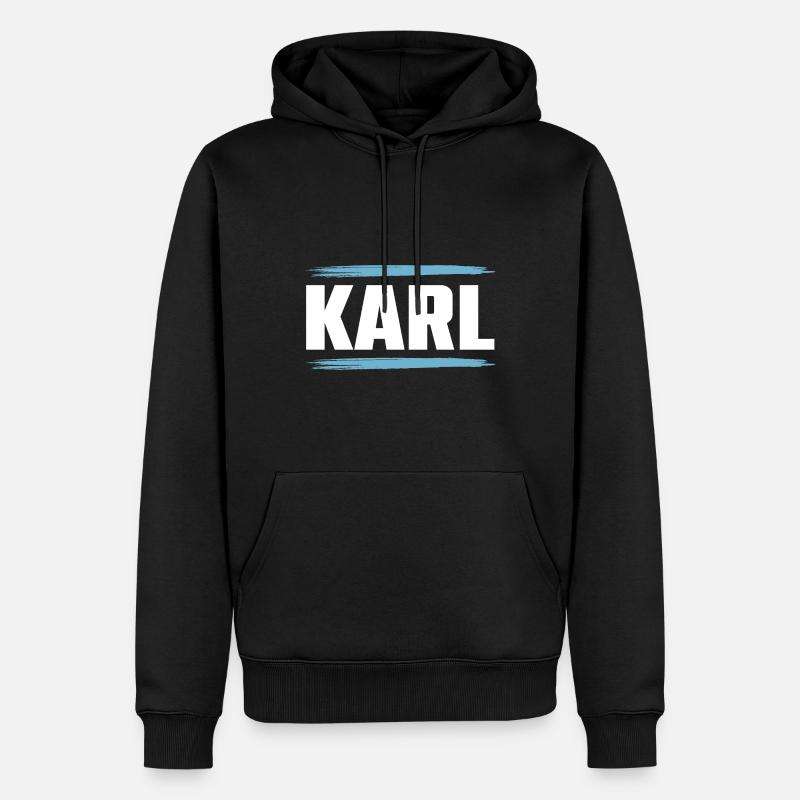 Karl - Männer Premium Bio Hoodie - Schwarz