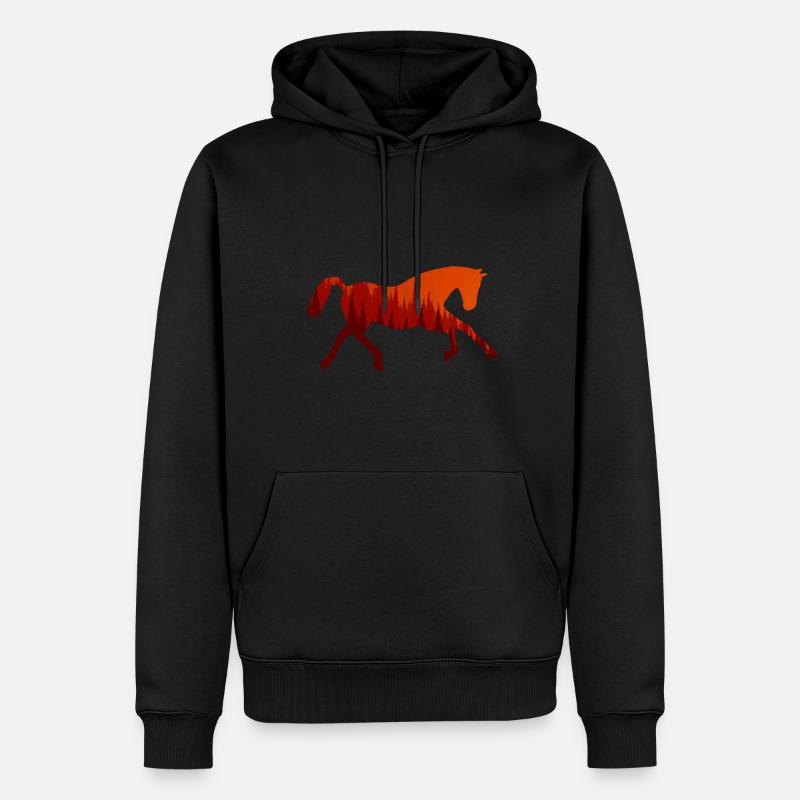 Cheval - Sweat à capuche Premium bio Homme - noir