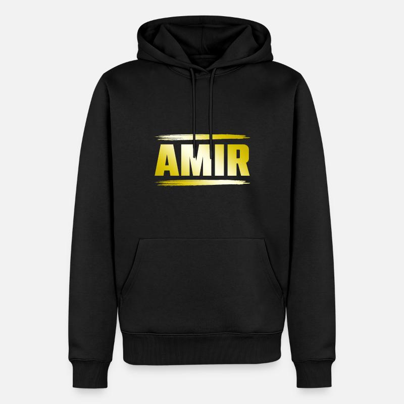 Amir - Sweat à capuche Premium bio Homme - noir