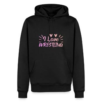 Ich liebe Wrestling - Männer Premium Bio Hoodie - Schwarz - Vorne - Nico (187cm)