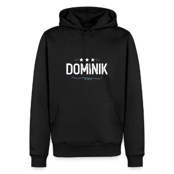 Dominik - Männer Premium Bio Hoodie - Schwarz - Vorne - Nico (187cm)