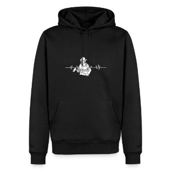 Freiwillige Feuerwehr Herzschlag Feuerwehrmann - Männer Premium Bio Hoodie - Schwarz - Vorne - Nico (187cm)