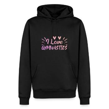 Ich liebe Gymnastik - Männer Premium Bio Hoodie - Schwarz - Vorne - Nico (187cm)