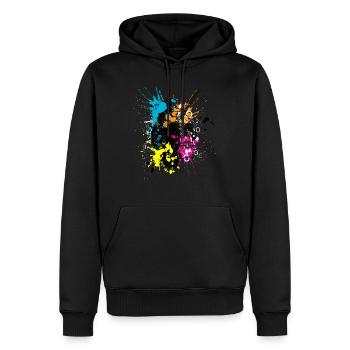 Unicorn Skull - Männer Premium Bio Hoodie - Schwarz - Vorne - Nico (187cm)