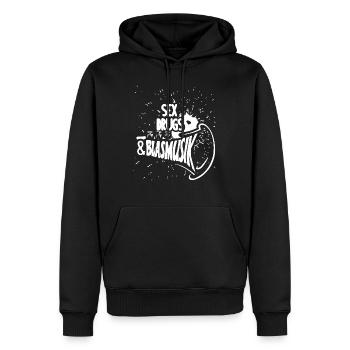 Sex Drugs Blasmusik - Männer Premium Bio Hoodie - Schwarz - Vorne - Nico (187cm)