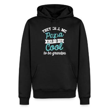 Papa to cool cadeau - Sweat à capuche Premium bio Homme - noir - Devant - Nico (187cm)
