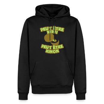 peut etre kiwi kinon expression fruit1 - Sweat à capuche Premium bio Homme - noir - Devant - Nico (187cm)