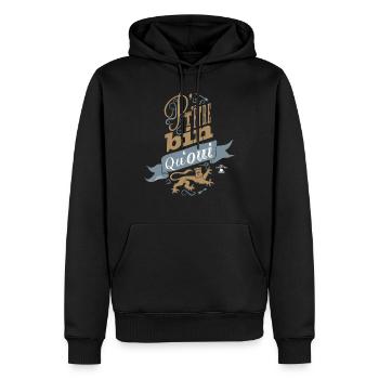 P't'être bin qu'oui - Sweat à capuche Premium bio Homme - noir - Devant - Nico (187cm)