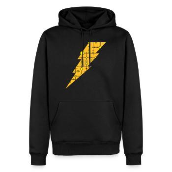 Blitz (Muster) - Männer Premium Bio Hoodie - Schwarz - Vorne - Nico (187cm)