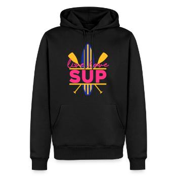 live love SUP - Stand up Paddeling - Wassersport - Men’s Premium Organic Hoodie - black - Front - Nico (187cm)