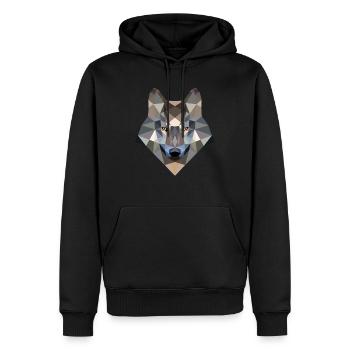 wolf - Männer Premium Bio Hoodie - Schwarz - Vorne - Nico (187cm)