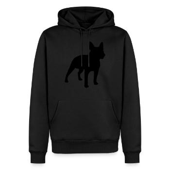 bostonterrier dog silhouette - Männer Premium Bio Hoodie - Schwarz - Vorne - Nico (187cm)