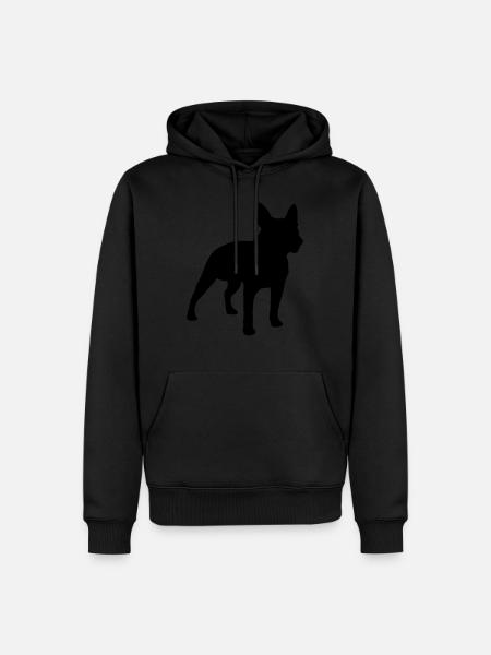 bostonterrier dog silhouette - Männer Premium Bio Hoodie - Schwarz