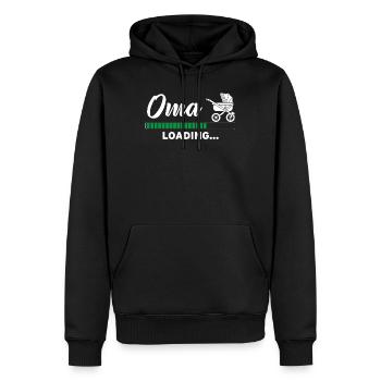 Oma loading - Männer Premium Bio Hoodie - Schwarz - Vorne - Nico (187cm)