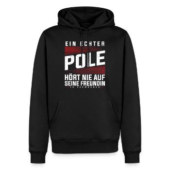 Polen - Ein Echter Pole - Männer Premium Bio Hoodie - Schwarz - Vorne - Nico (187cm)