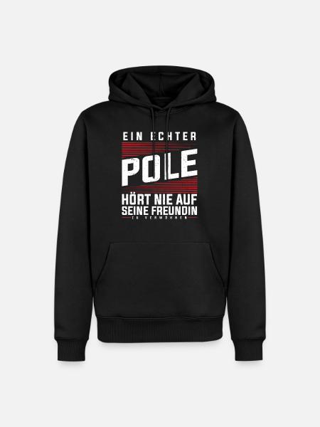 Polen - Ein Echter Pole - Männer Premium Bio Hoodie - Schwarz