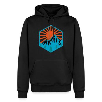 Voyage en plein air Aventure Nature - Sweat à capuche Premium bio Homme - noir - Devant - Nico (187cm)