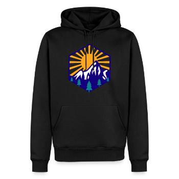 Aventure en plein air Explorez la nature - Sweat à capuche Premium bio Homme - noir - Devant - Nico (187cm)
