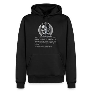 003 Zitat Nikola Tesla scientists think deeply - Männer Premium Bio Hoodie - Schwarz - Vorne - Nico (187cm)
