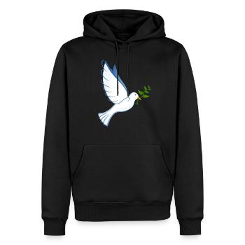 Colombe de la paix de la paix - Sweat à capuche Premium bio Homme - noir - Devant - Nico (187cm)