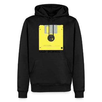 floppy disk old school retro - Men’s Premium Organic Hoodie - black - Front - Nico (187cm)