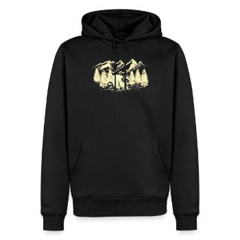 Ratons laveurs cadeau raton laveur - Sweat à capuche Premium bio Homme - noir - Devant - Nico (187cm)