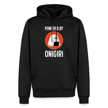 Propulsé par Onigiri Rice Kawaii Japanese Food - Sweat à capuche Premium bio Homme - noir - Devant - Nico (187cm)