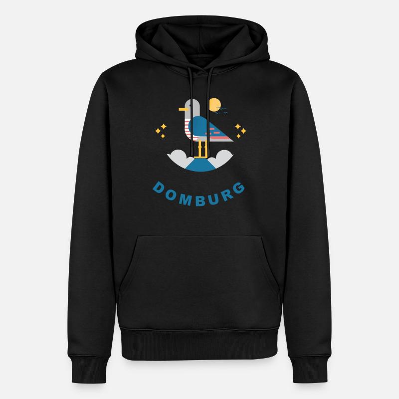 Möwe Domburg - Männer Premium Bio Hoodie - Schwarz