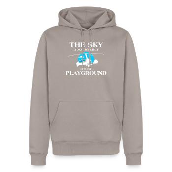 Der Himmel ist nicht meine Grenze Tragschrauber Luftfahrt - Männer Premium Bio Hoodie - Taupe - Vorne - Nico (187cm)