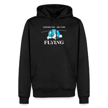 Les week-ends sont pour les passionnés d’aviation volante - Sweat à capuche Premium bio Homme - noir - Devant - Nico (187cm)