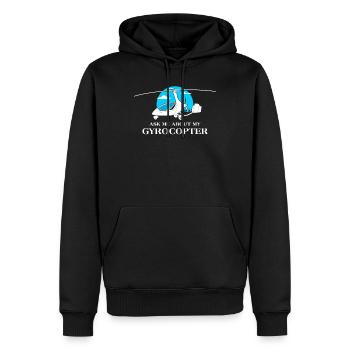 Demandez-moi à propos de mon pilote amateur d’aviation Gyrocopter - Sweat à capuche Premium bio Homme - noir - Devant - Nico (187cm)