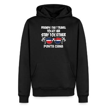 Freunde, die zusammen reisen Punta Cana Mädchen - Männer Premium Bio Hoodie - Schwarz - Vorne - Nico (187cm)