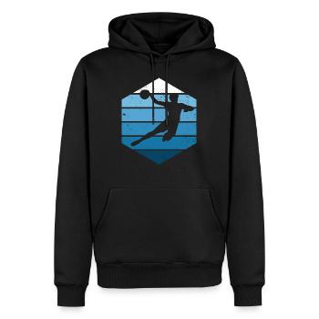 Handball Kids Retro Handball Players Men Women - Men’s Premium Organic Hoodie - black - Front - Nico (187cm)