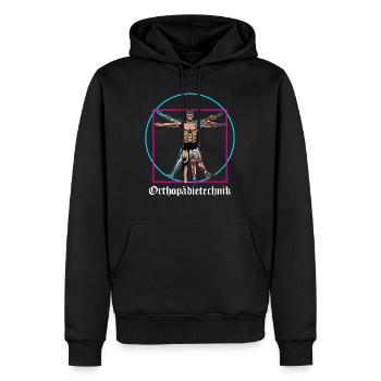Da Vinci 4.0 (gOT it!) weiße Schrift - Männer Premium Bio Hoodie - Schwarz - Vorne - Nico (187cm)
