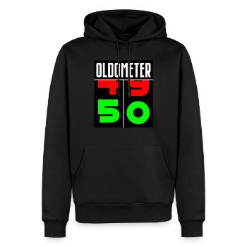 Oldometer 50e anniversaire - Sweat à capuche Premium bio Homme - noir - Devant - Nico (187cm)