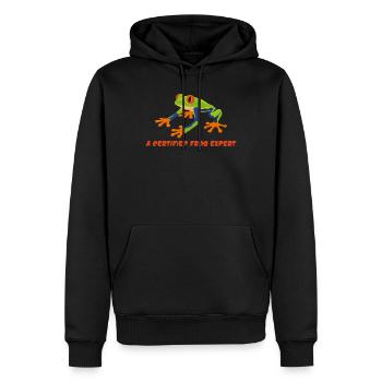 Drôle de grenouille expert grenouille aux yeux rouges Amphibien - Sweat à capuche Premium bio Homme - noir - Devant - Nico (187cm)
