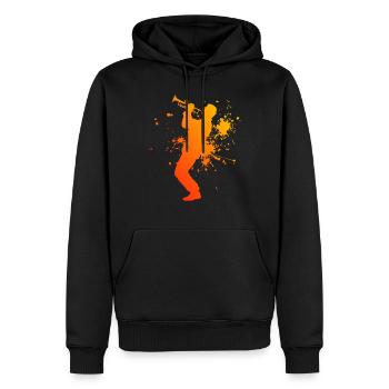 Damen Trompete Trompeter Jazz Trompeter Herren - Männer Premium Bio Hoodie - Schwarz - Vorne - Nico (187cm)