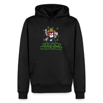 I Took My Meds Today Cannabis THC CBD Ganja - Männer Premium Bio Hoodie - Schwarz - Vorne - Nico (187cm)