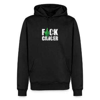 Fuck Cancer Cannabis Leaf THC CBD Healthcare Weed - Männer Premium Bio Hoodie - Schwarz - Vorne - Nico (187cm)