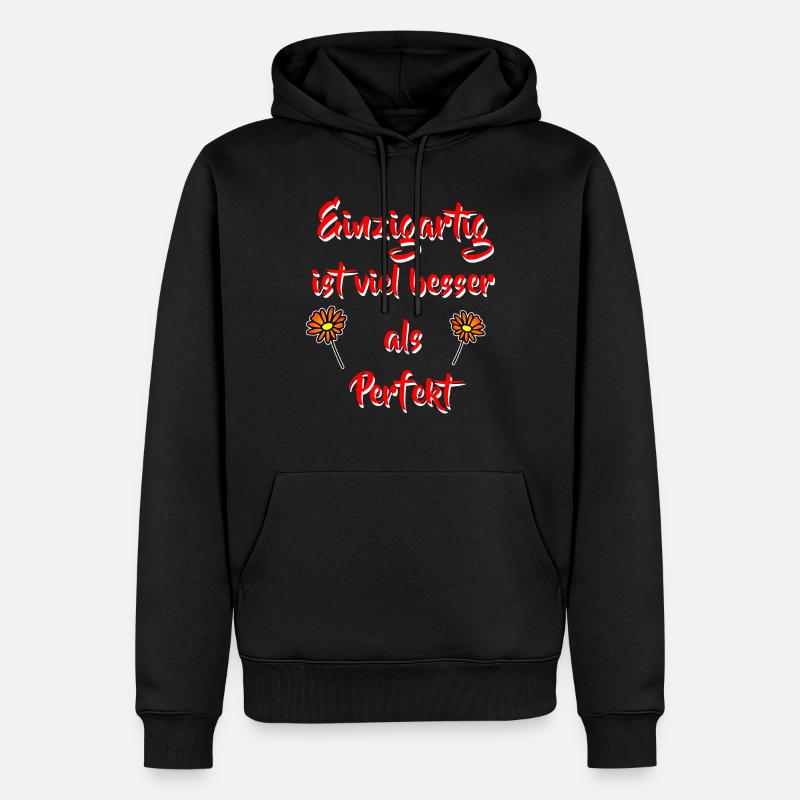 Spruch Einzigartig - Mut Freundschaft - Männer Premium Bio Hoodie - Schwarz