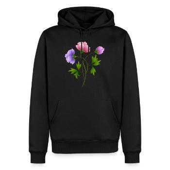 Fleur - Sweat à capuche Premium bio Homme - noir - Devant - Nico (187cm)