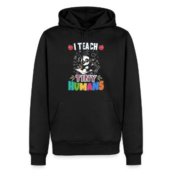 I Teach Tiny Humans Elementary School Teacher - Men’s Premium Organic Hoodie - black - Front - Nico (187cm)