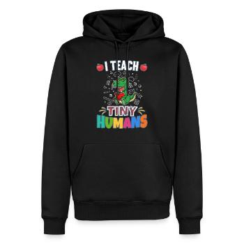 I Teach Tiny Humans Elementary School Teacher - Men’s Premium Organic Hoodie - black - Front - Nico (187cm)