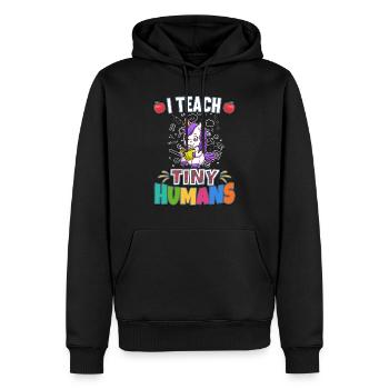 I Teach Tiny Humans Elementary School Teacher - Men’s Premium Organic Hoodie - black - Front - Nico (187cm)