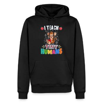 I Teach Tiny Humans Elementary School Teacher - Men’s Premium Organic Hoodie - black - Front - Nico (187cm)
