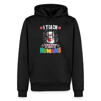 I Teach Tiny Humans Elementary School Teacher - Men’s Premium Organic Hoodie - black - Front - Nico (187cm)