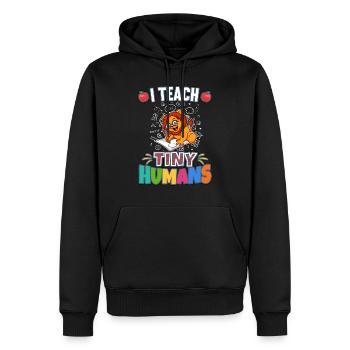 I Teach Tiny Humans Elementary School Teacher - Men’s Premium Organic Hoodie - black - Front - Nico (187cm)