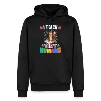 I Teach Tiny Humans Elementary School Teacher - Men’s Premium Organic Hoodie - black - Front - Nico (187cm)