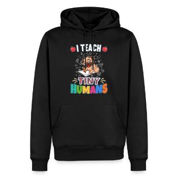 I Teach Tiny Humans Elementary School Teacher - Men’s Premium Organic Hoodie - black - Front - Nico (187cm)